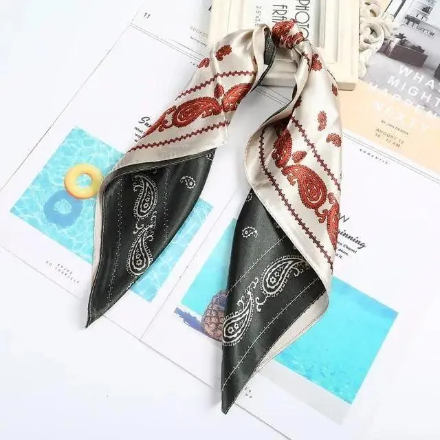 Multi-Functional Square Silk Scarf 60*60cm Headband Hairbands Hair Hoop Accessories For Women,Girl,Lady Head Neck Satin Scarf Handkerchief