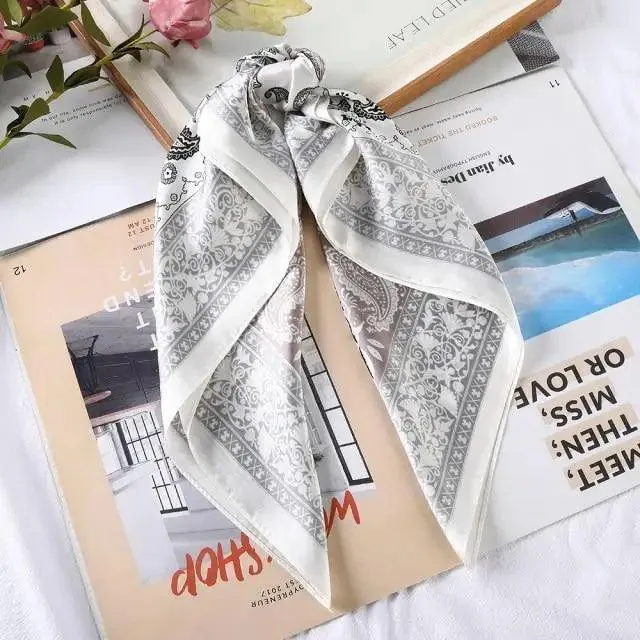 Multi-Functional Square Silk Scarf 60*60cm Headband Hairbands Hair Hoop Accessories For Women,Girl,Lady Head Neck Satin Scarf Handkerchief