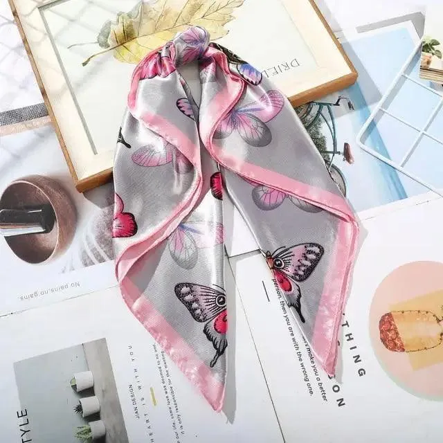 Multi-Functional Square Silk Scarf 60*60cm Headband Hairbands Hair Hoop Accessories For Women,Girl,Lady Head Neck Satin Scarf Handkerchief