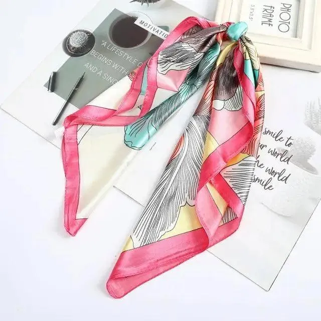 Multi-Functional Square Silk Scarf 60*60cm Headband Hairbands Hair Hoop Accessories For Women,Girl,Lady Head Neck Satin Scarf Handkerchief