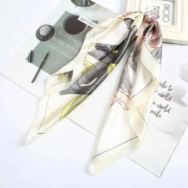Multi-Functional Square Silk Scarf 60*60cm Headband Hairbands Hair Hoop Accessories For Women,Girl,Lady Head Neck Satin Scarf Handkerchief