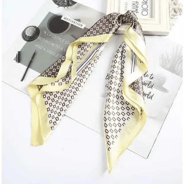 Multi-Functional Square Silk Scarf 60*60cm Headband Hairbands Hair Hoop Accessories For Women,Girl,Lady Head Neck Satin Scarf Handkerchief