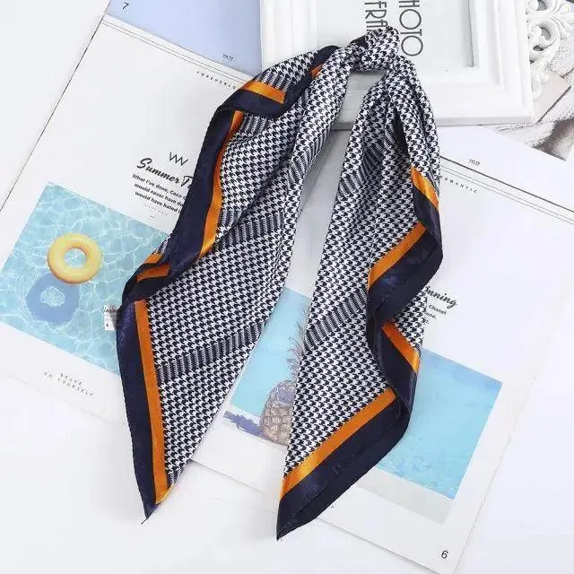 Multi-Functional Square Silk Scarf 60*60cm Headband Hairbands Hair Hoop Accessories For Women,Girl,Lady Head Neck Satin Scarf Handkerchief