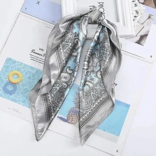 Multi-Functional Square Silk Scarf 60*60cm Headband Hairbands Hair Hoop Accessories For Women,Girl,Lady Head Neck Satin Scarf Handkerchief