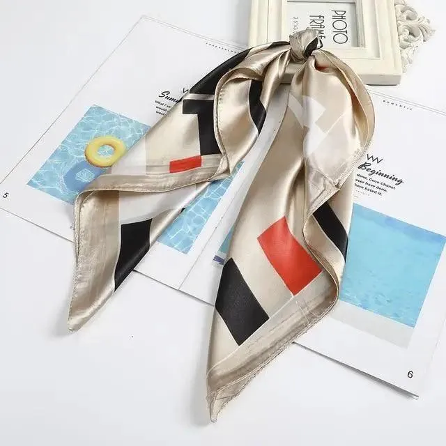 Multi-Functional Square Silk Scarf 60*60cm Headband Hairbands Hair Hoop Accessories For Women,Girl,Lady Head Neck Satin Scarf Handkerchief