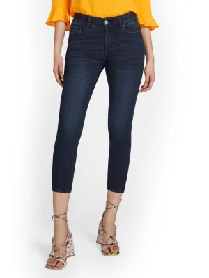 Mya Curvy High-Waisted Sculpting No Gap Super-Skinny Capri Jeans - Dark Blue Wash