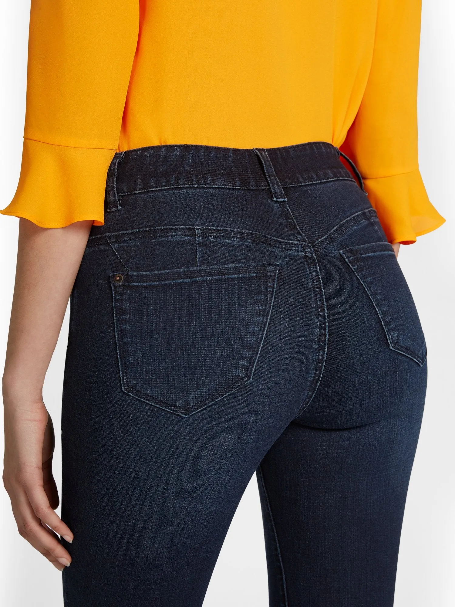 Mya Curvy High-Waisted Sculpting No Gap Super-Skinny Capri Jeans - Dark Blue Wash