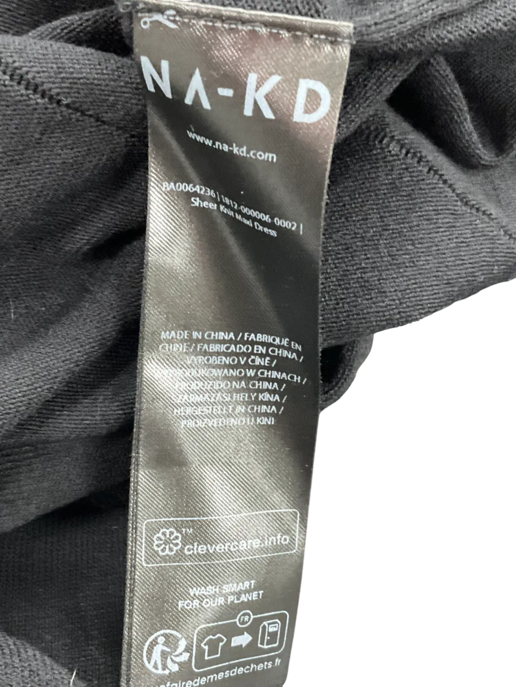 NA-KD Black Fine Knitted Open Back Midi Dress UK XS