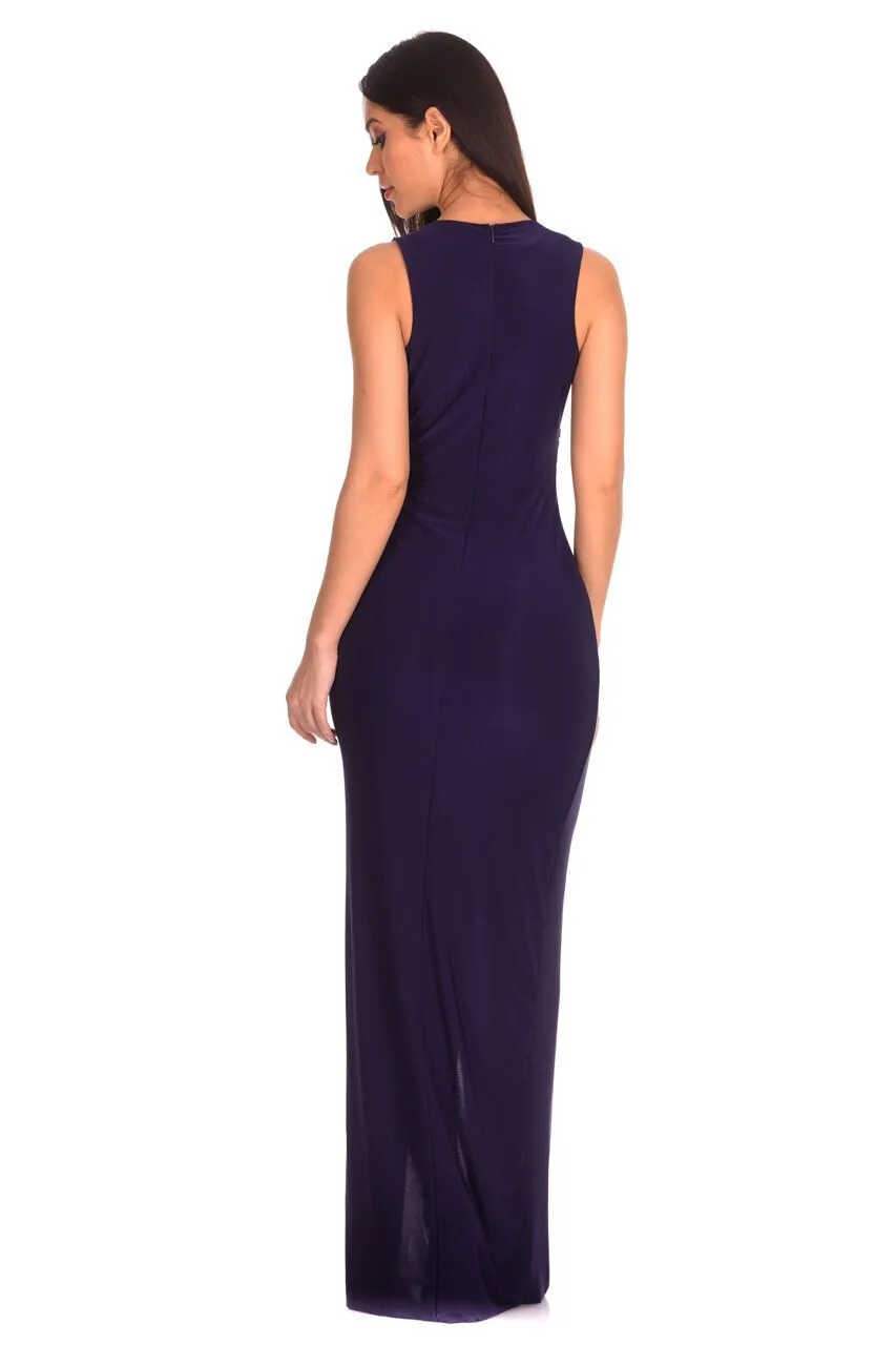 Navy Lace Detailing Maxi Dress