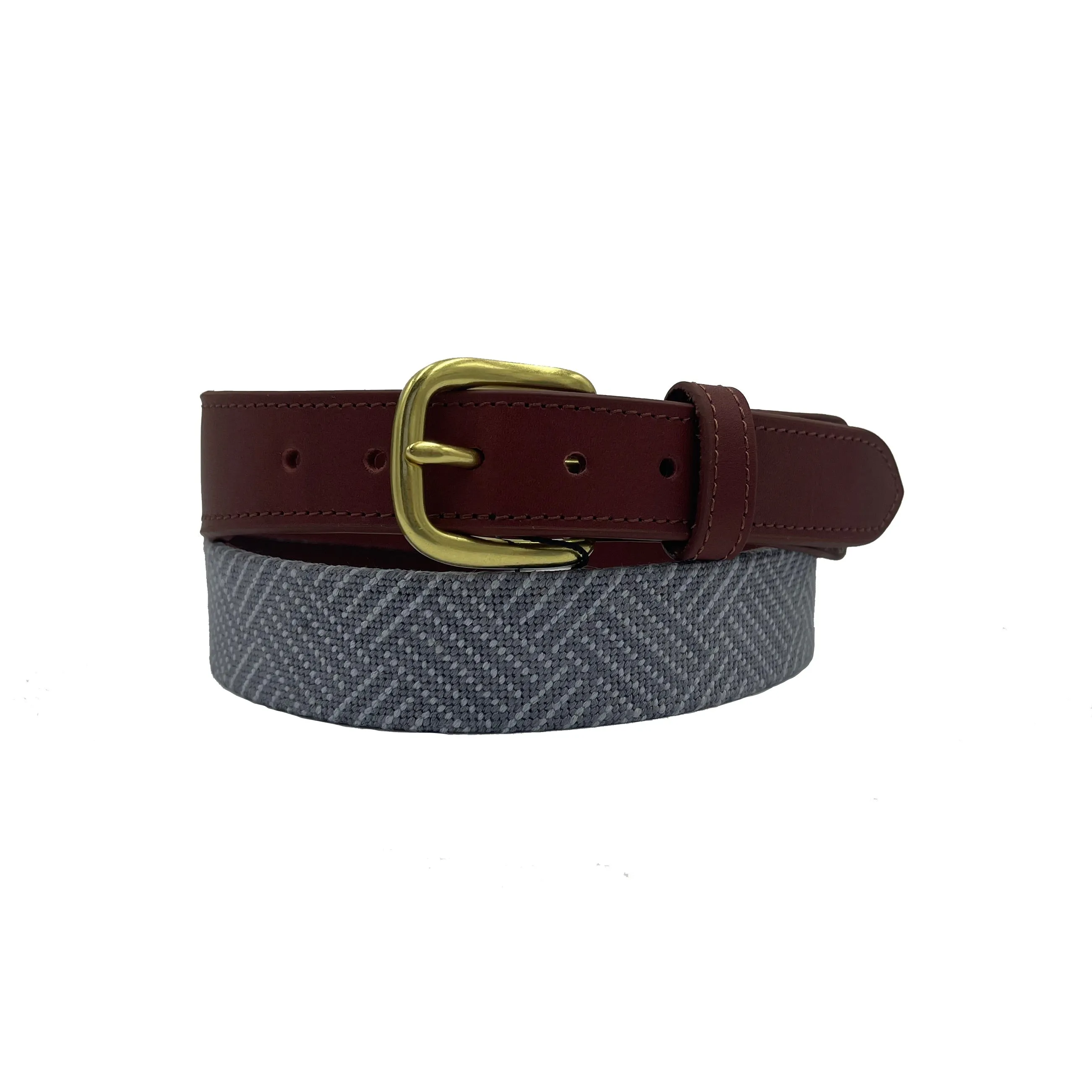 Needlepoint Texture Basketweave Steel Grey and Navy Blue