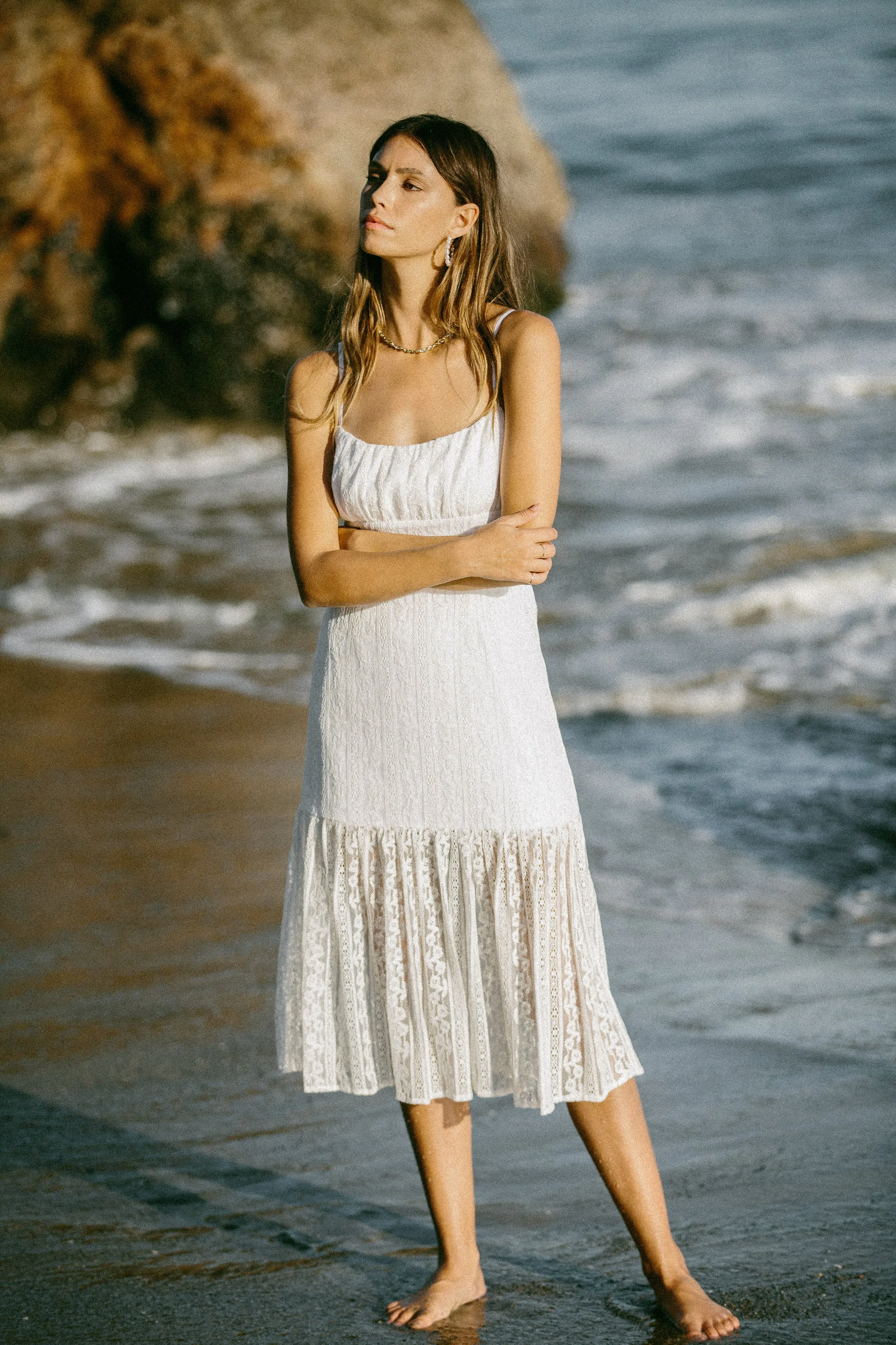 Neve Midi Dress- White