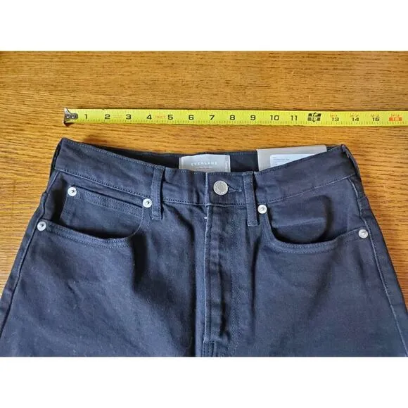 NEW Everlane Jeans 25 &quot;The Way High Jean&quot; Black Womens ORGANIC Straight