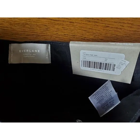 NEW Everlane Jeans 25 &quot;The Way High Jean&quot; Black Womens ORGANIC Straight