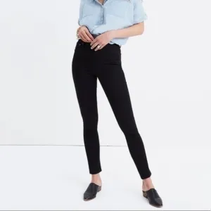 New Madewell 10&quot; High-Rise Skinny Jeans Black Carbondale F9226