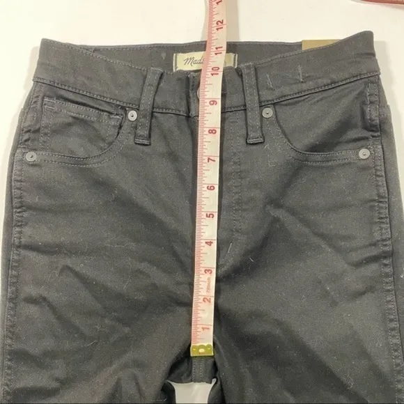 New Madewell 10&quot; High-Rise Skinny Jeans Black Carbondale F9226