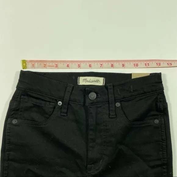 New Madewell 10&quot; High-Rise Skinny Jeans Black Carbondale F9226