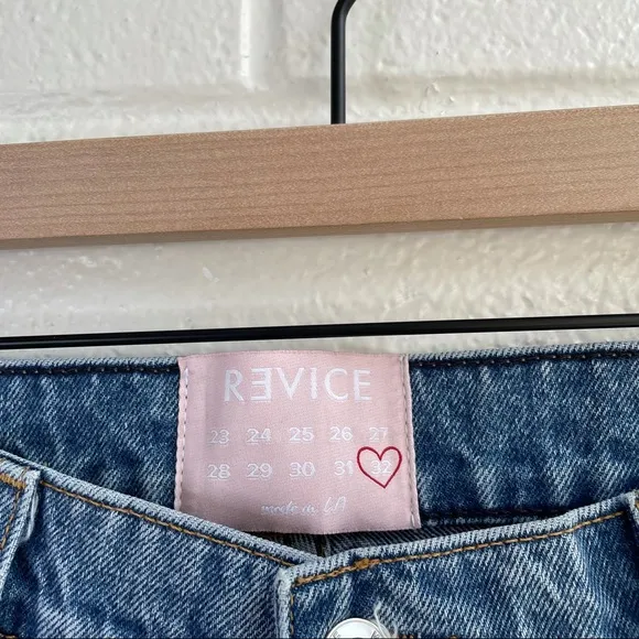 NEW Revice High Rise Distressed Straight Leg Jeans