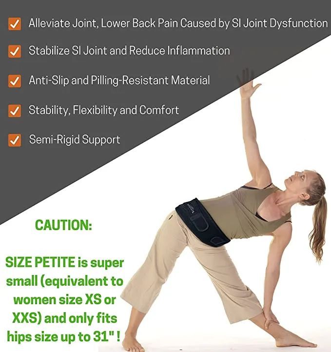New Vriksasana Sacroiliac Hip Belt for Women and Men That Alleviate Sciatic, Pelvic, Lower Back and Leg Pain, Stabilize SI Joint | Trochanter Belt | Anti-Slip and Pilling-Resistant (Black, Regular)
