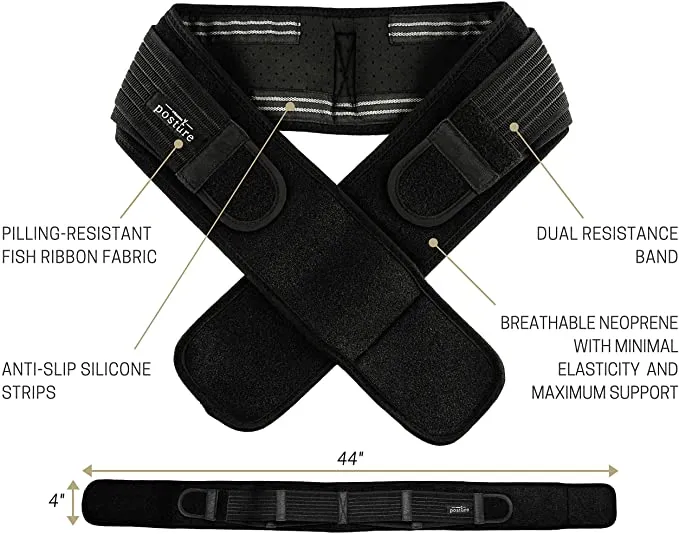 New Vriksasana Sacroiliac Hip Belt for Women and Men That Alleviate Sciatic, Pelvic, Lower Back and Leg Pain, Stabilize SI Joint | Trochanter Belt | Anti-Slip and Pilling-Resistant (Black, Regular)