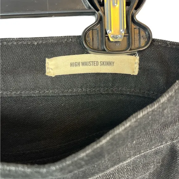 Nili Lotan high rise skinny black jeans raw hem size 27