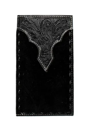 Nocona Wallets Men's Rodeo Wallet Leather Roughout Buck Lace Black