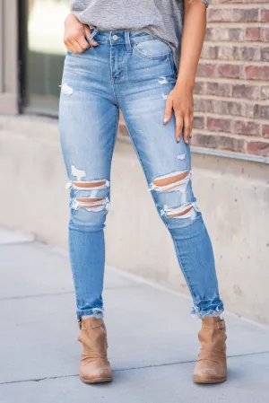 Nostalgic High Rise Ankle Skinny with Cuff