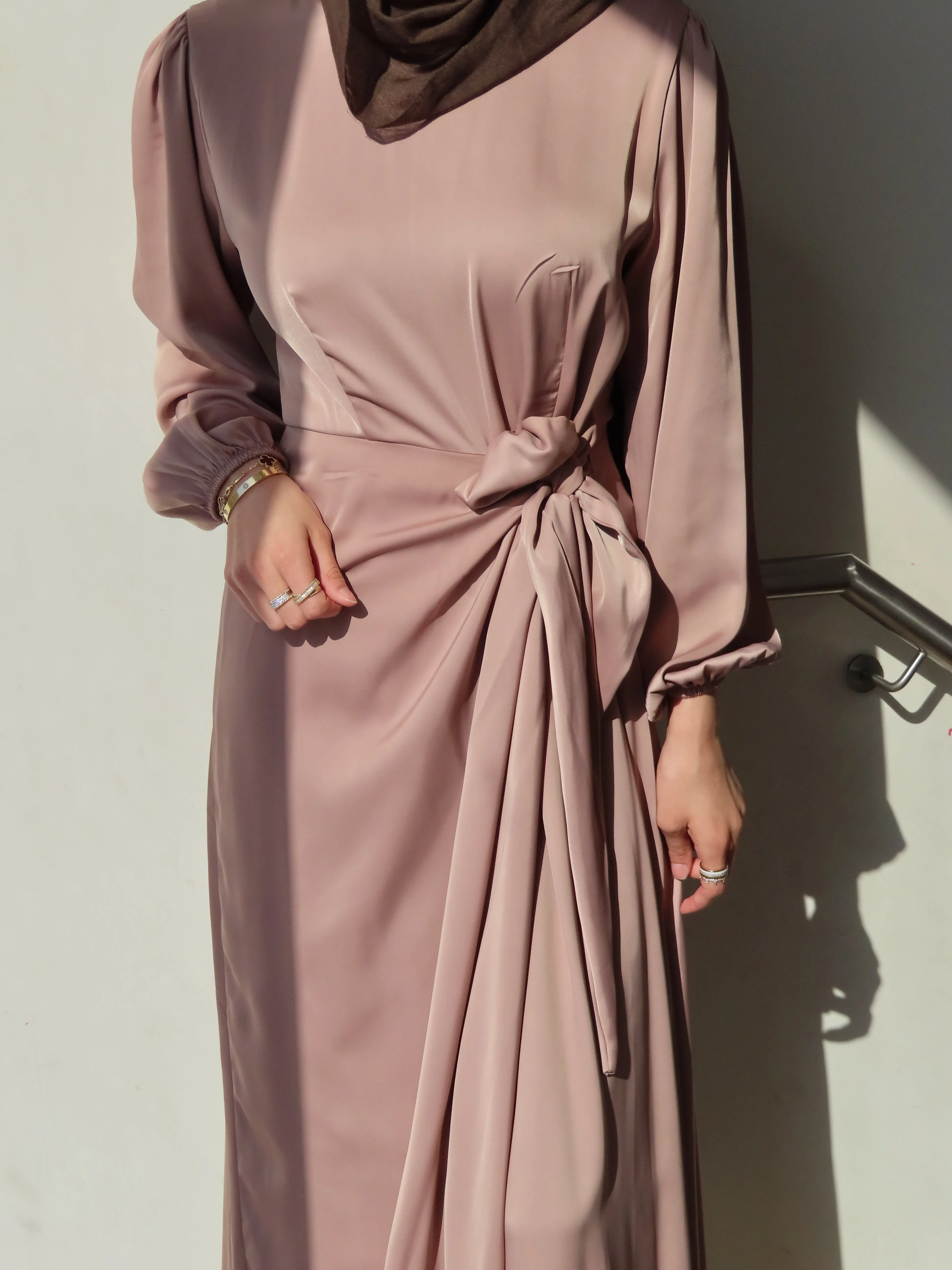 Novie Satin Tie Dress