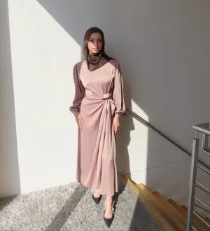 Novie Satin Tie Dress