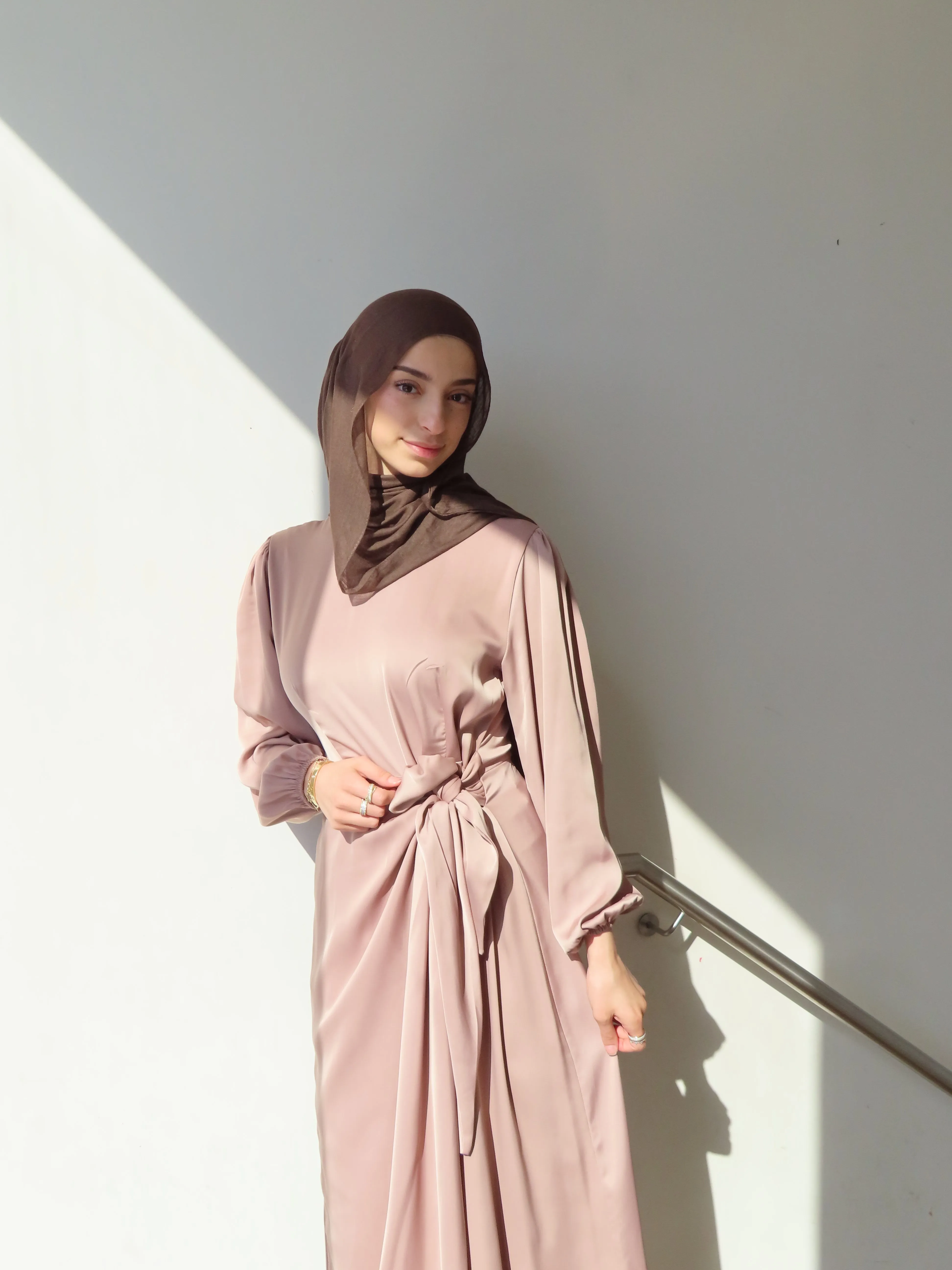 Novie Satin Tie Dress