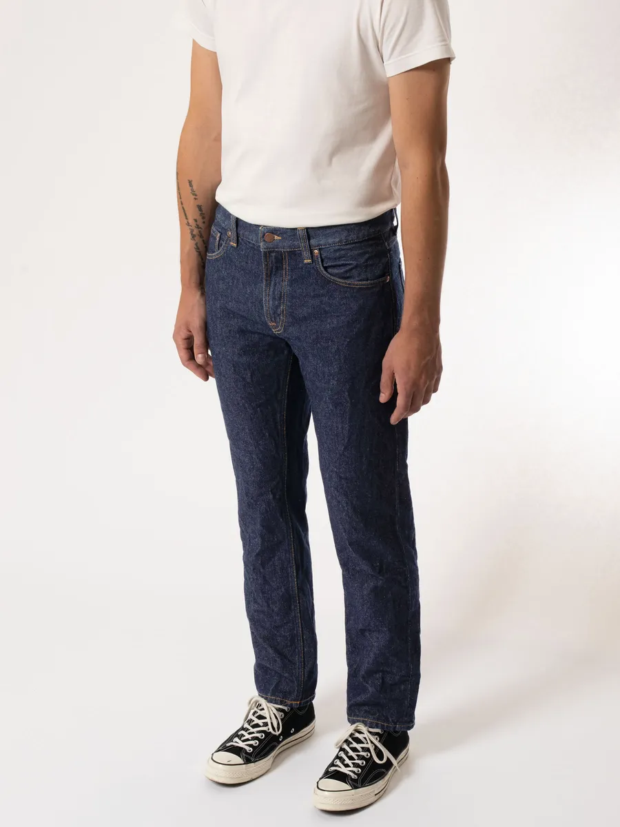 【Nudie Jeans】霜絮復古藍 一洗 修身直筒／Gritty Jackson Soaked Neps