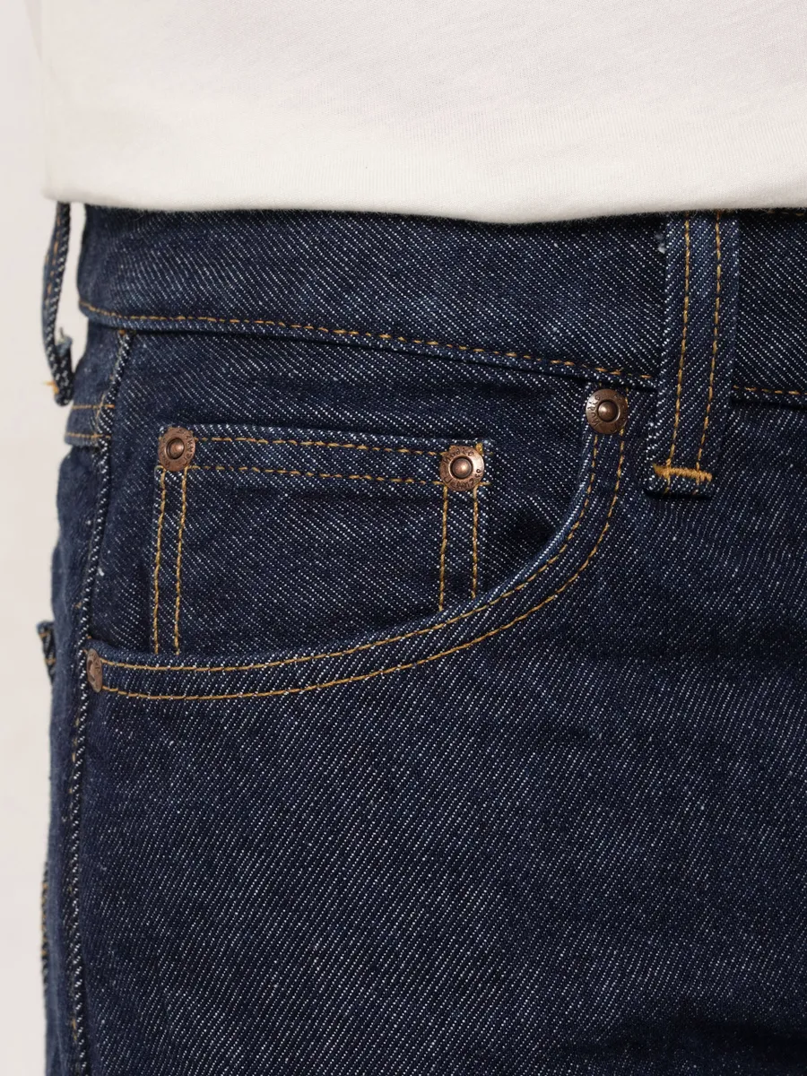 【Nudie Jeans】霜絮復古藍 一洗 修身直筒／Gritty Jackson Soaked Neps