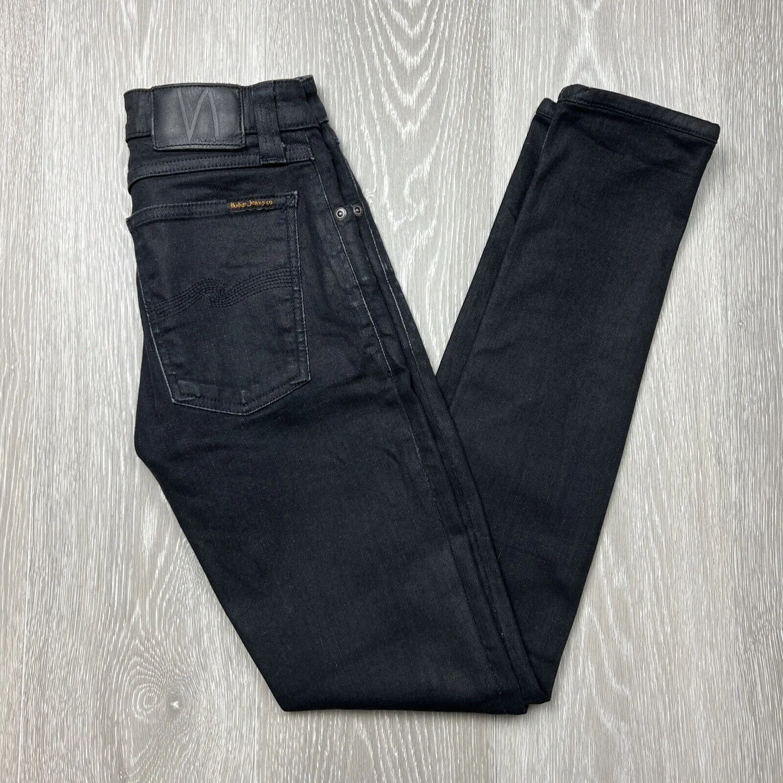 Nudie Jeans Womens Black Skinny Jeans Size 24 / 32