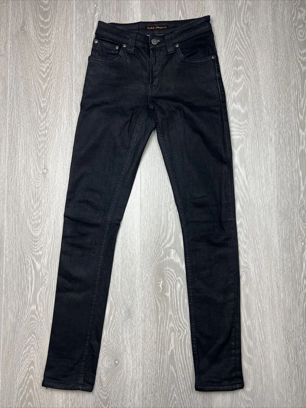 Nudie Jeans Womens Black Skinny Jeans Size 24 / 32
