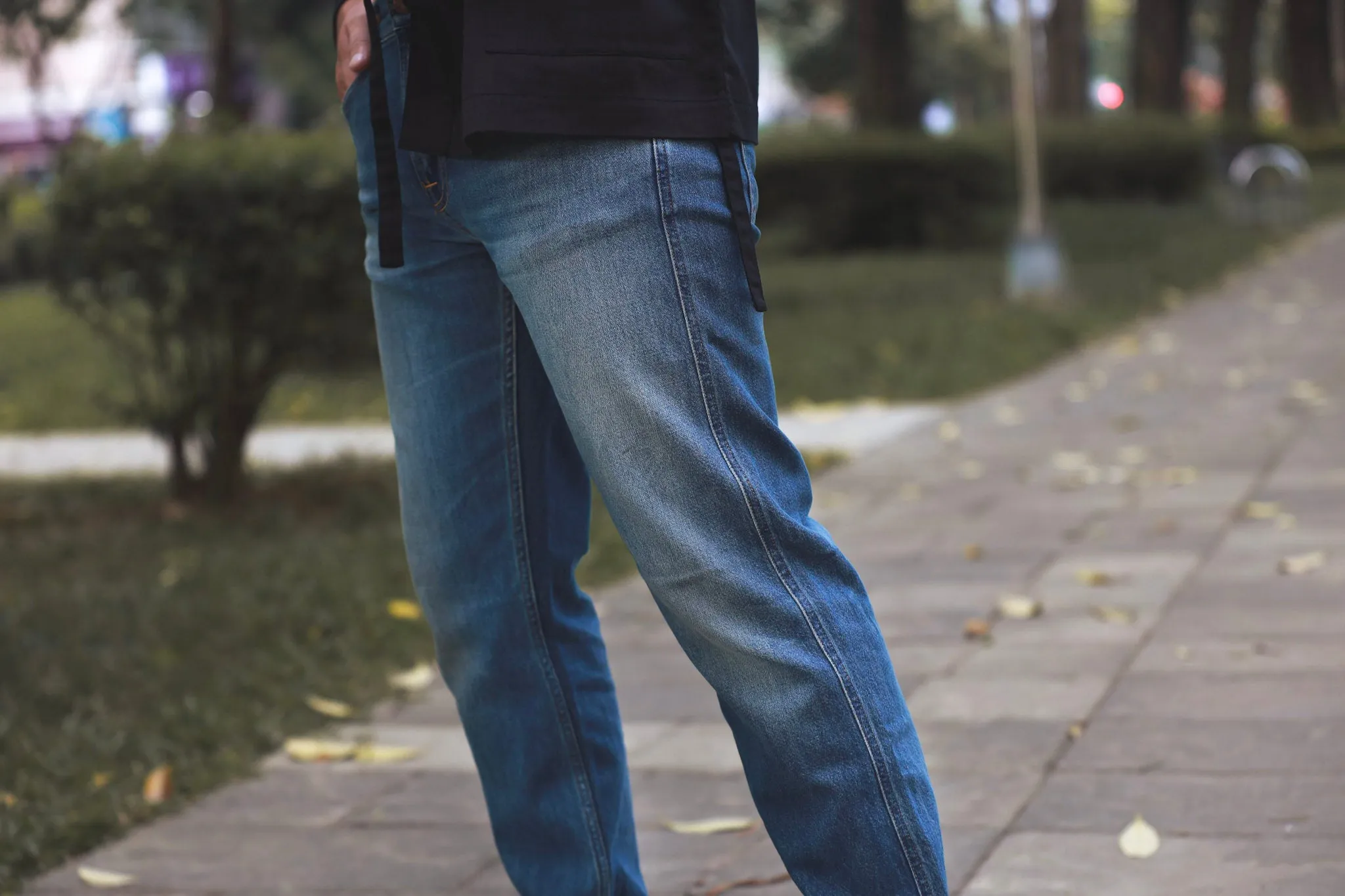 【Nudie Jeans】Gritty Jackson Outer Fellseams 破紋作舊復古中腰直筒牛仔褲