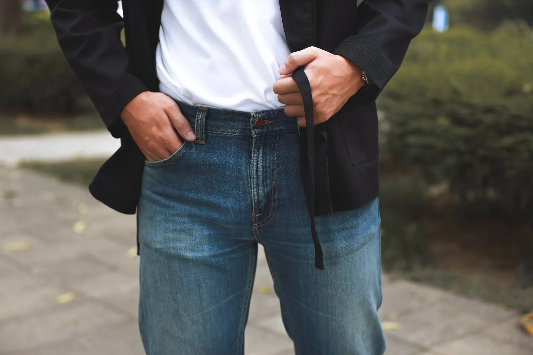 【Nudie Jeans】Gritty Jackson Outer Fellseams 破紋作舊復古中腰直筒牛仔褲