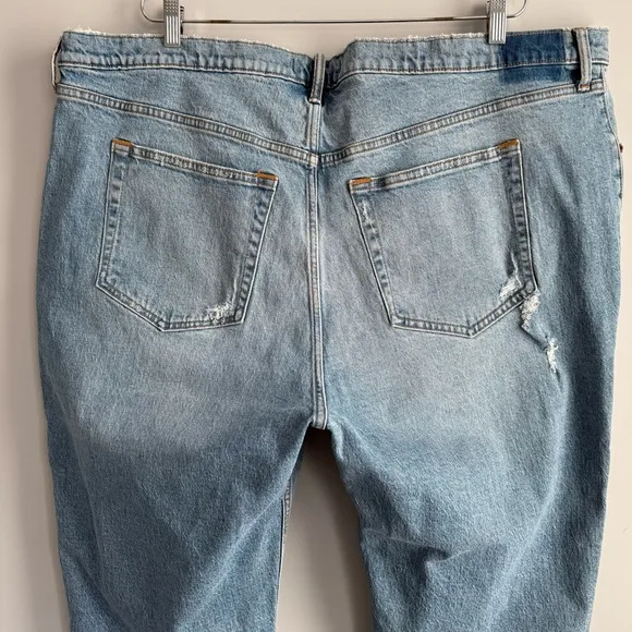 NWT Abercrombie &amp; Fitch The Dad High Rise Jeans Medium Ripped Wash Size 36 22 S