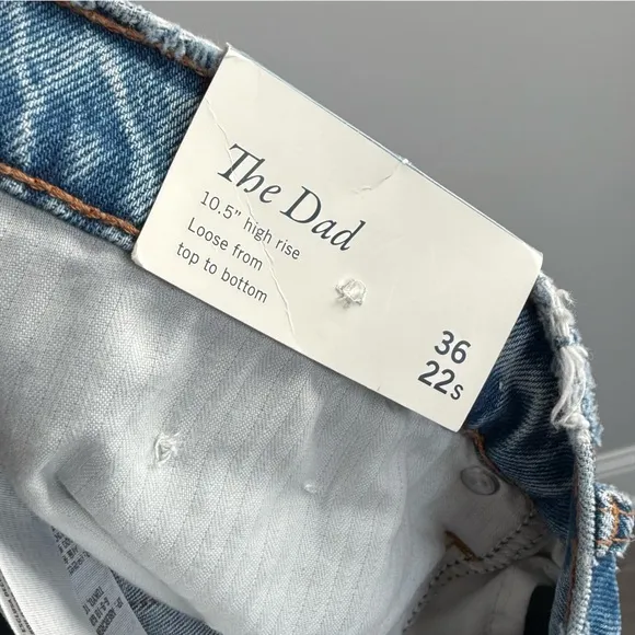 NWT Abercrombie &amp; Fitch The Dad High Rise Jeans Medium Ripped Wash Size 36 22 S