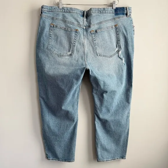 NWT Abercrombie &amp; Fitch The Dad High Rise Jeans Medium Ripped Wash Size 36 22 S