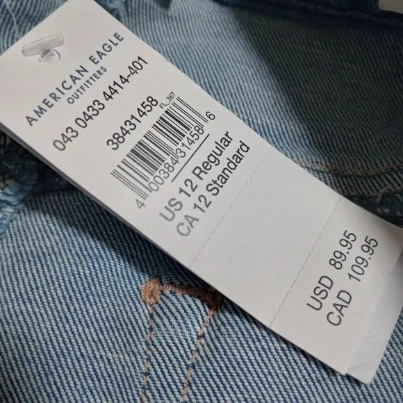 NWT American Eagle High Rise Jegging Luxe Stretch Ladies Size 12 -31W Light Blue