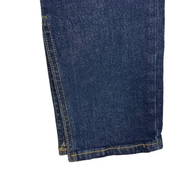 NWT Anthropologie Blue Pilcro Split Straight Leg Jeans High Rise Dark Wash