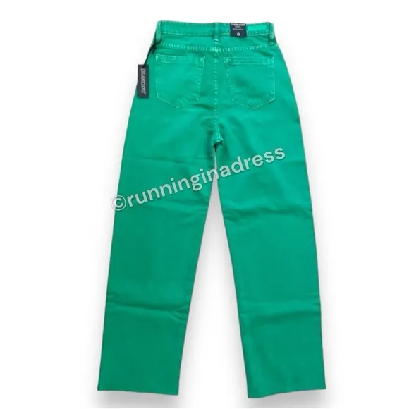 NWT Blank NYC The Baxter Green Denim High-Waisted Straight Jeans Size 24