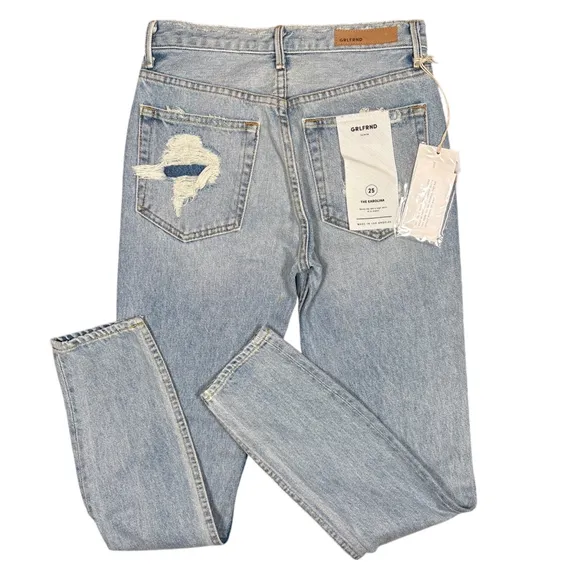NWT GRLFRND Karolina High Rise Skinny Jeans Distressed Size 25