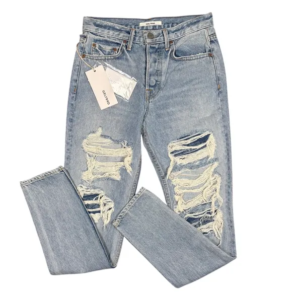 NWT GRLFRND Karolina High Rise Skinny Jeans Distressed Size 25