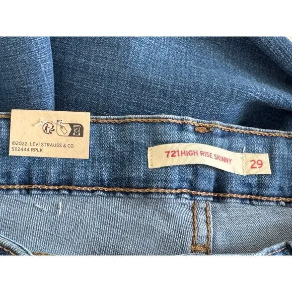 NWT Levi's 721 High Rise Skinny Women's Jeans Light Wash Size 29 x 30
