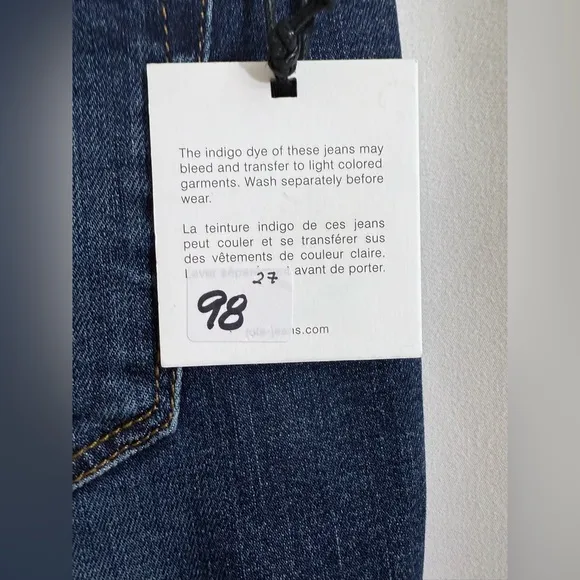 NWT Lola Jeans Mid Rise Skinny With Side Slits In Blair Wash Size 27