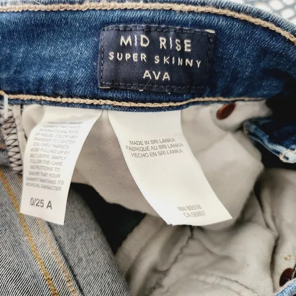 NWT LUCKY BRAND mid rise super skinny ava jeans