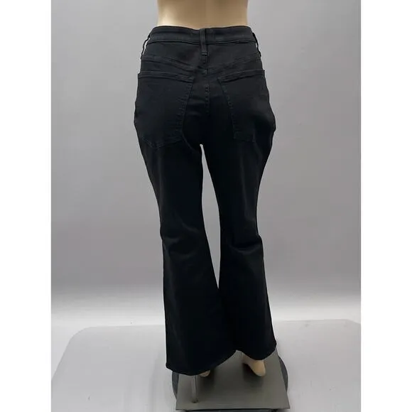 NWT Madewell Skinny Flare High Rise Jeans Black Frost Wash Women's Size 32