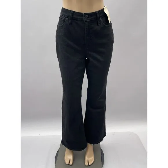 NWT Madewell Skinny Flare High Rise Jeans Black Frost Wash Women's Size 32