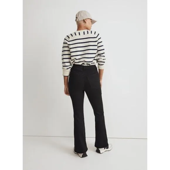 NWT Madewell Skinny Flare High Rise Jeans Black Frost Wash Women's Size 32
