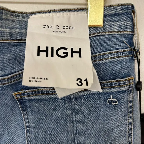 NWT Rag &amp; Bone Nina Distressed High-rise Skinny Jeans 31